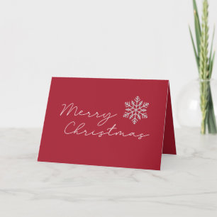 Kerstmis Minimalistisch Rood en Wit Feestdagen Kaart