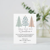 Kerstmis Minimalistische Boho Bomen Feestdagenkaart (Staand voorkant)