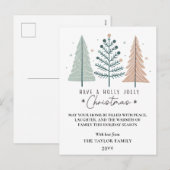 Kerstmis Minimalistische Boho Bomen Feestdagenkaart (Voorkant / Achterkant)