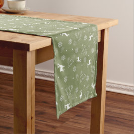 Kerstmis Minimalistische Groene Tafel Runner Korte Tafelloper