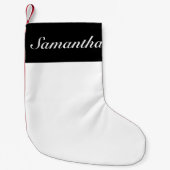 Kerstmis minimalistische klassieker zwart wit kleine kerstsok (Voorkant)