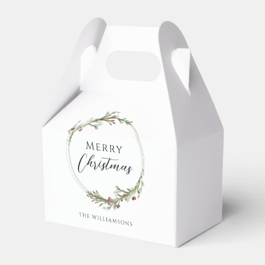 Kerstmis Minimalistische Krans Bedankdoosjes (Voorkant Zijde)