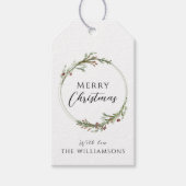 Kerstmis Minimalistische Krans Cadeaulabel (Voorkant)