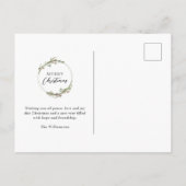 Kerstmis Minimalistische Krans Feestdagenkaart (Achterkant)