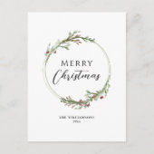 Kerstmis Minimalistische Krans Feestdagenkaart (Voorkant)