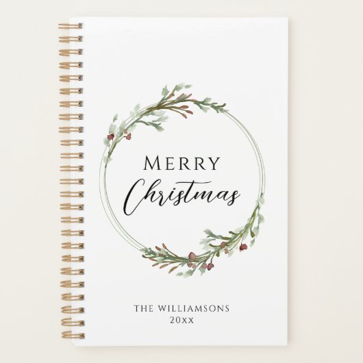 Kerstmis Minimalistische Krans Planner (Voorkant)