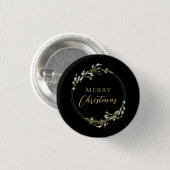 Kerstmis Minimalistische Krans Zwart Ronde Button 3,2 Cm (Voorkant /achterkant)