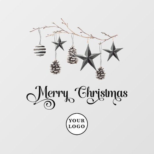 Kerstmis Minimalistische moderne Venster Cling Raamsticker (Vel)