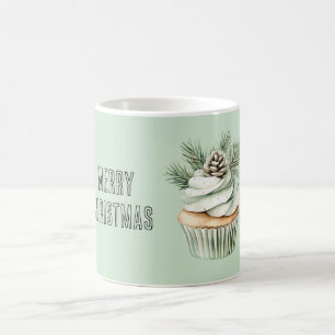 Kerstmis Mint Dennenkegel Cupcake Koffiemok