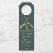 Kerstmis Misteletoe Groene Fles Hanger Label (Voorkant)