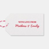 Kerstmis mistletoe & bellen vintage cadeaulabel (Achterkant Horizontaal)