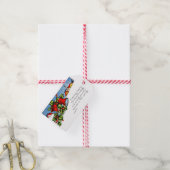 Kerstmis mistletoe & bellen vintage cadeaulabel (Met Touw)