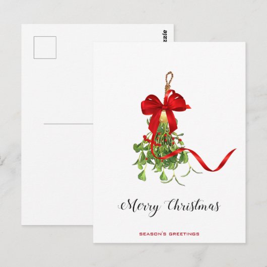 Kerstmis Mistletoe Briefkaart (Voorkant / Achterkant)