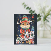 Kerstmis Mistletoe Chipmunk Groet Briefkaart (Staand voorkant)