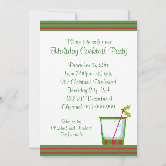 Kerstmis: mistletoe Cocktail Kaart (Achterkant)