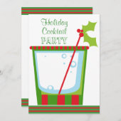 Kerstmis: mistletoe Cocktail Kaart (Voorkant / Achterkant)