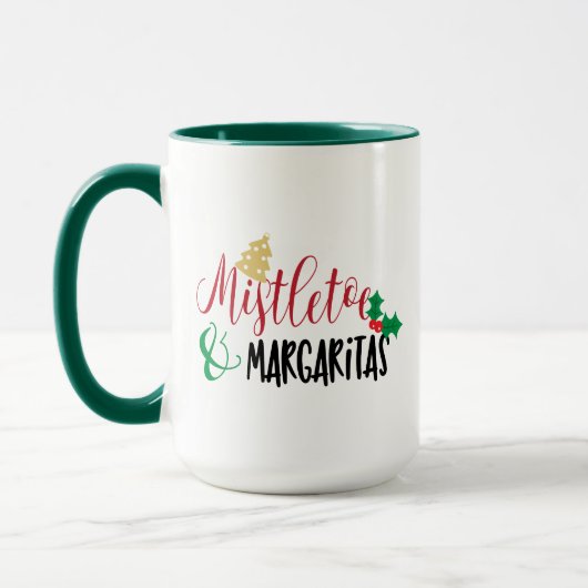 Kerstmis Mistletoe en Margaritas, Kerstpret Fun Mok (Links)