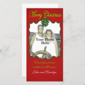 Kerstmis Mistletoe Feestdagenkaart (Voorkant / Achterkant)