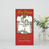 Kerstmis Mistletoe Feestdagenkaart (Staand voorkant)