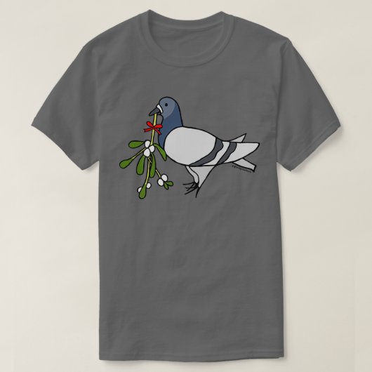 Kerstmis Mistletoe Fred the Pigeon T-shirt (Design voorkant)