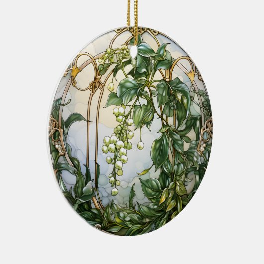 Kerstmis Mistletoe Keramisch Ornament (Rechts)