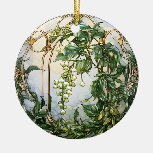 Kerstmis Mistletoe Keramisch Ornament (Voorkant)