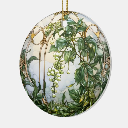 Kerstmis Mistletoe Keramisch Ornament (Links)