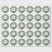 Kerstmis Mistletoe Krans Cadeaupapier (Vlak)