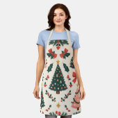 Kerstmis mistletoe & linten vakantie schort (Gedragen)