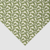 Kerstmis Mistletoe Patroon, Groen & Crème Tissuepapier (Detail)