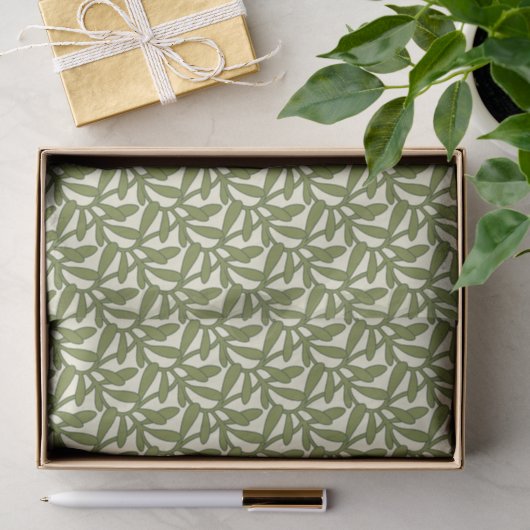 Kerstmis Mistletoe Patroon, Groen & Crème Tissuepapier (Geschenk)