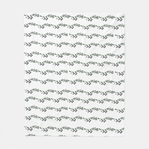 Kerstmis Mistletoe Patroon - Groene Hulstbes Fleece Deken