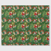 Kerstmis, , mistletoe, poinsettia-bloem   cadeaupapier (Vlak)