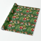 Kerstmis, , mistletoe, poinsettia-bloem   cadeaupapier (Uitgerold)