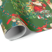 Kerstmis, , mistletoe, poinsettia-bloem   cadeaupapier (Rol Hoek)