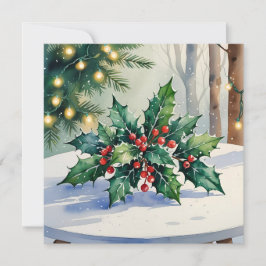 Kerstmis Mistletoe Prettige Feestdagen Aquarel Kaa Feestdagenkaart