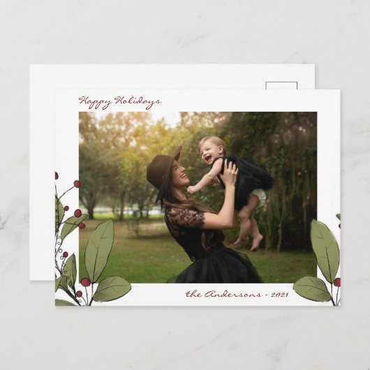 Kerstmis Mistletoe Prettige feestdagen Foto Briefk (Voorkant / Achterkant)