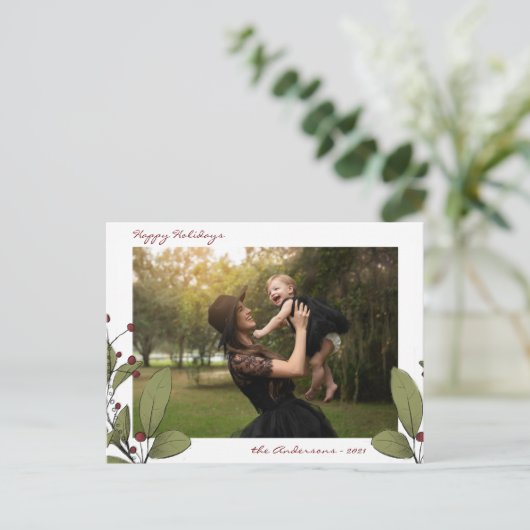 Kerstmis Mistletoe Prettige feestdagen Foto Briefk (Staand voorkant)