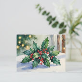 Kerstmis Mistletoe Prettige Feestdagen Watercolor (Staand voorkant)