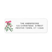Kerstmis Mistletoe Retouradres Etiket (Voorkant)