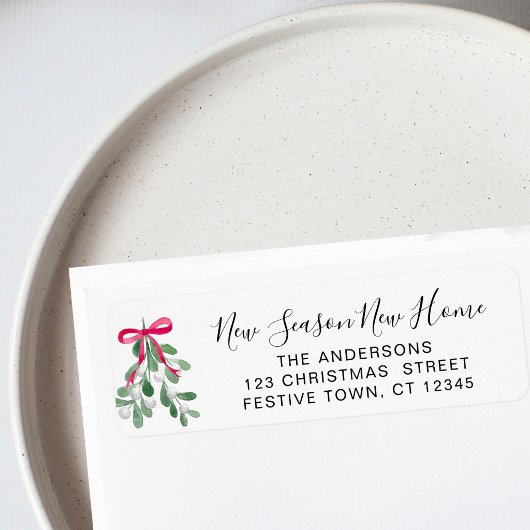 Kerstmis Mistletoe Retouradres Etiket