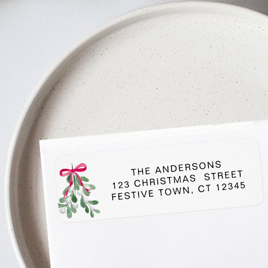 Kerstmis Mistletoe Retouradres Etiket