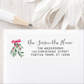 Kerstmis Mistletoe Retouradres Etiket (Insitu)