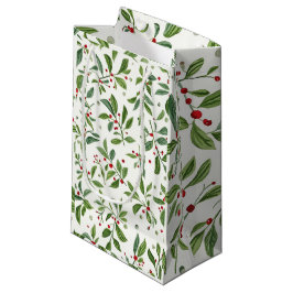 Kerstmis Mistletoe Rode Bes Witte Waterverf Klein Cadeauzakje