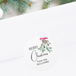 Kerstmis Mistletoe Ronde Sticker