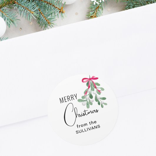 Kerstmis Mistletoe Ronde Sticker