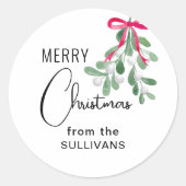 Kerstmis Mistletoe Ronde Sticker (Voorkant)