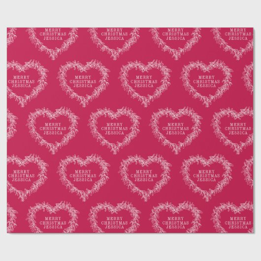 Kerstmis, mistletoe, rood wit cadeaupapier (Vlak)