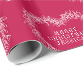 Kerstmis, mistletoe, rood wit cadeaupapier (Rol Hoek)