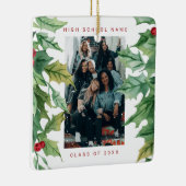 Kerstmis Mistletoe School Universiteit Foto Keramisch Ornament (Rechts)
